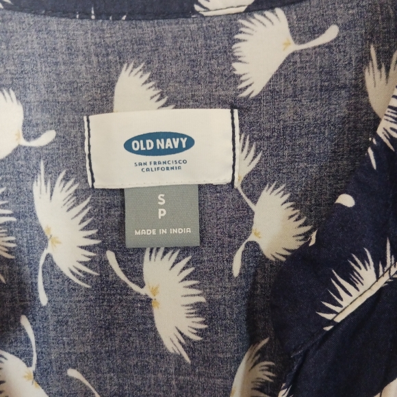 FINAL SALE! Old Navy Blue & White Dandelion Print Jumpsuit - S - Picture 6 of 11